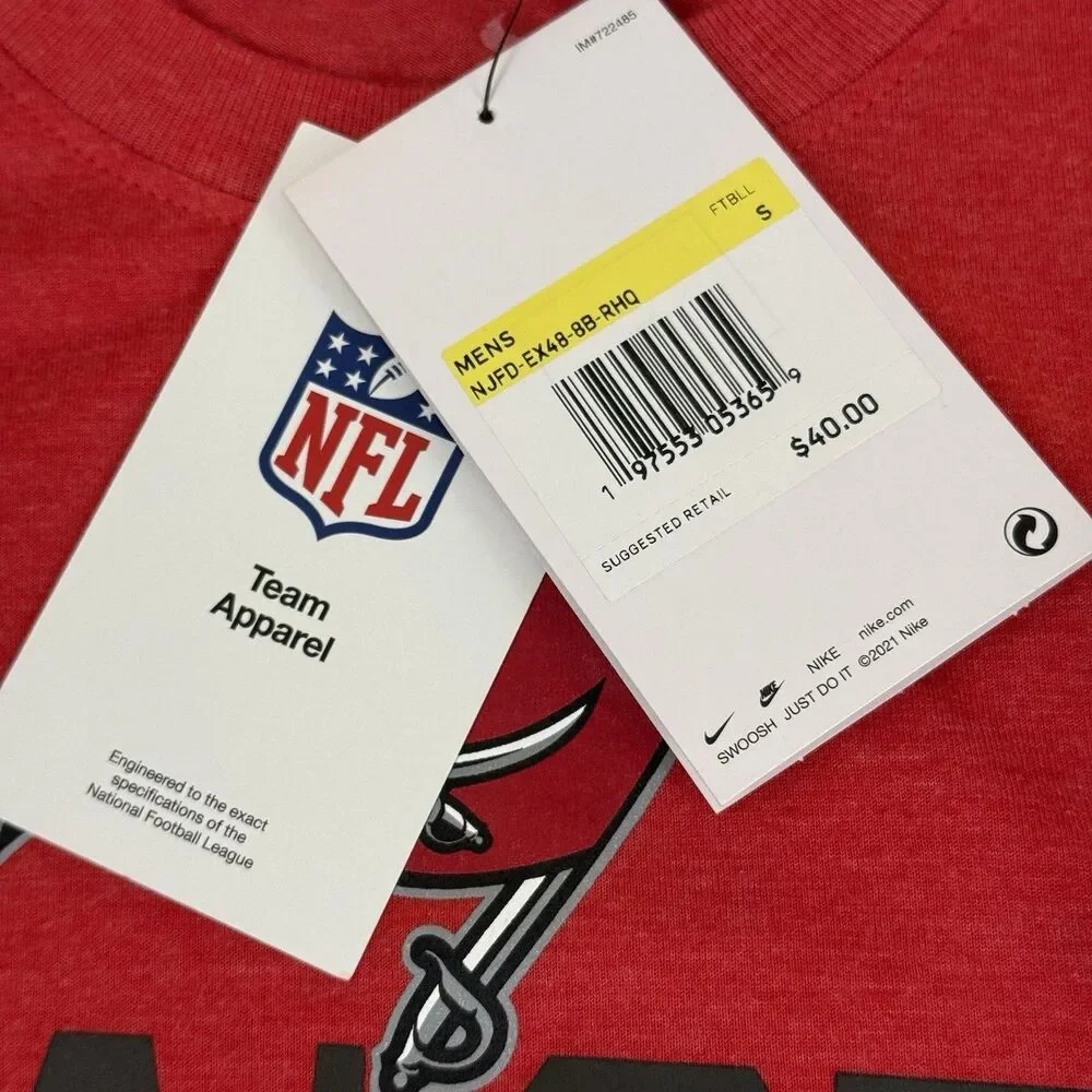 Men's Tampa Bay Buccaneers Stated Short Sleeve T-Shirt raise the flags Nike Sm
